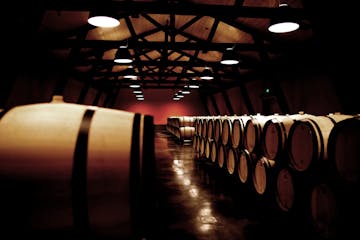 Chai et barriques du Château Barde-Haut